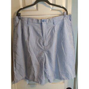 Trust  Shorts Men's Sz 40W White Blue Stripes 100% Cotton